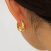 Inateannal Boho Chunky Gold Hoop Earrings Thick Wide Hoop Huggie