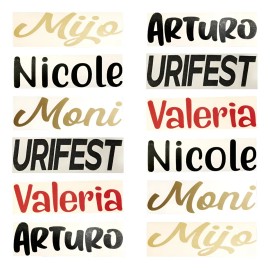 Stickers Calcas De Vinil Nombres Para Vaso 4x11cm - 30pzs