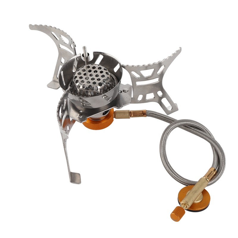 Camping Gas Stove with Gas Adapter Set Improves Burning Efficiency