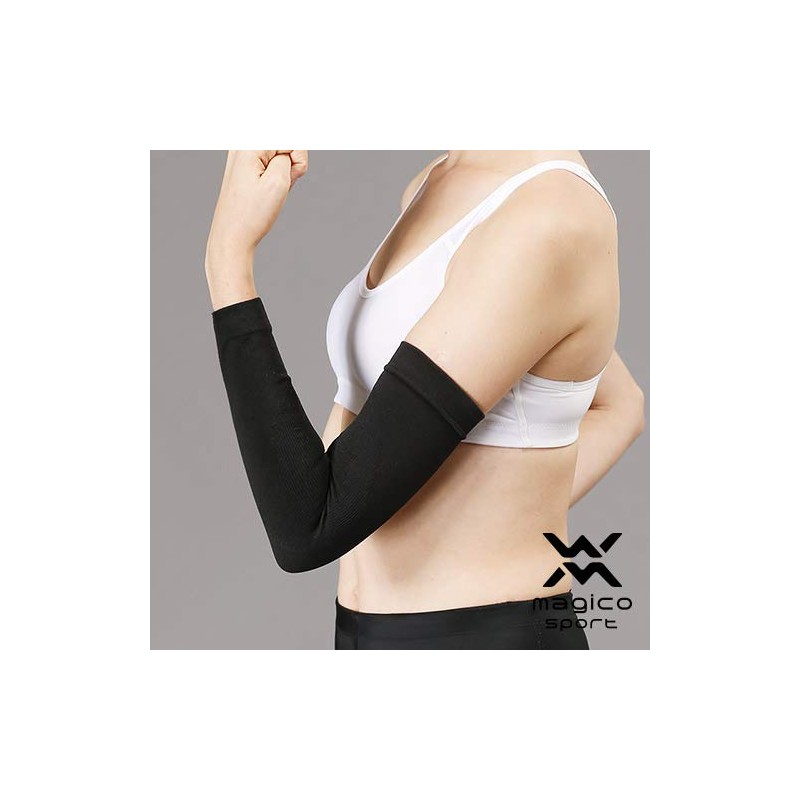 magico sport arm power sleeve for arms and elbows, black,