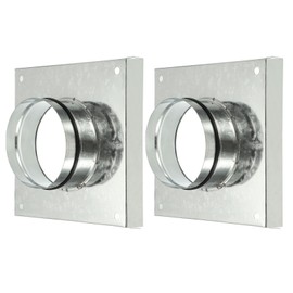 YOKIVE 2 Pcs Duct Connector Flange, Galvanized Steel Air Ducting Mounting Plate with Rubber Gasket, Great for Heating Cooling Ventilation HVAC Exhaust Fan System(5 Inch, Silver Tone)