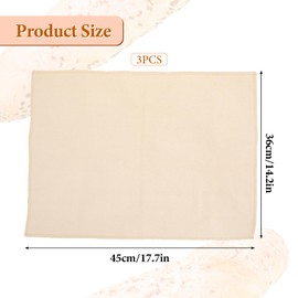 3Pcs Proofing Cloth for Bread Baking 14x18 Inch Tea Towels for Baking Sourdough Flour Sack Towels for Bread Proofing Bread Towelfor Dough, Baguettes, Bread, Pastries, Homemade Bread (Beige)