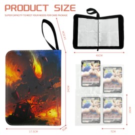 Funsure Trading Card Binder, Cards Holder 400 Pockets Card Folder with zipper 50 Pages Removable Sleeves for Card Collection, Game Card Boy Girl Birthday Gifts Cool Loose-Leaf