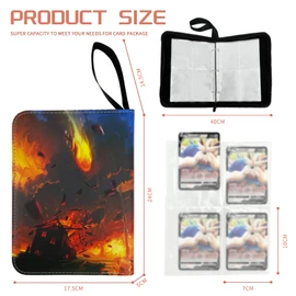 Funsure Trading Card Binder, Cards Holder 400 Pockets Card Folder with zipper 50 Pages Removable Sleeves for Card Collection, Game Card Boy Girl Birthday Gifts Cool Loose-Leaf