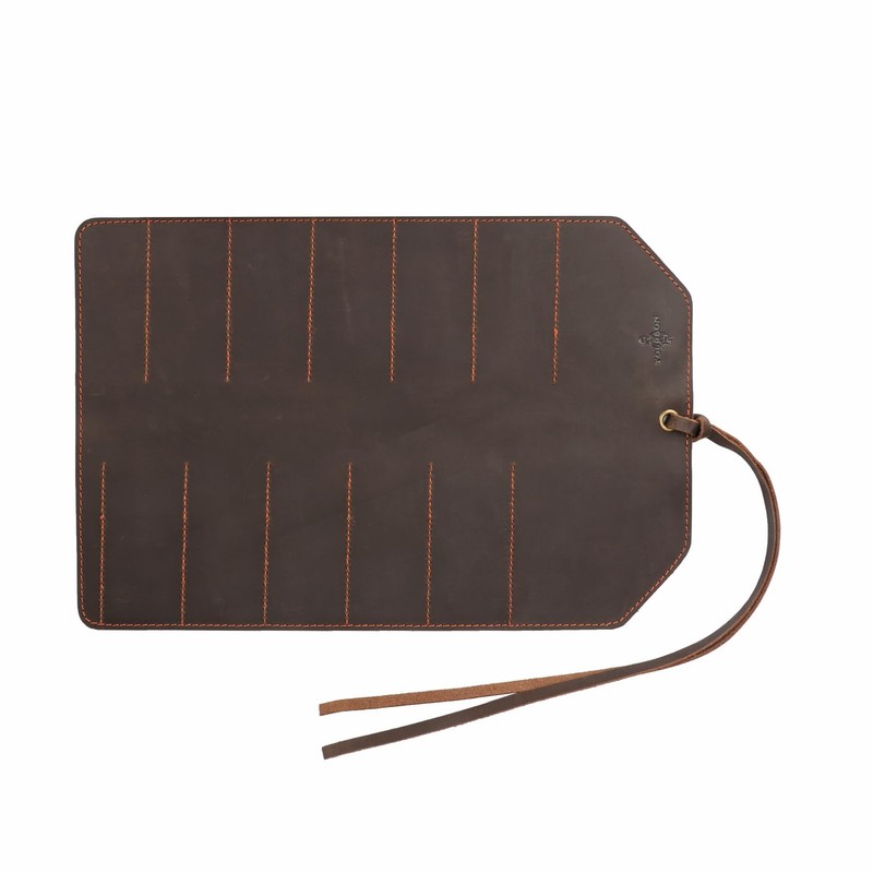 Tourbon Full Leather Knife Roll Carving Tool Organizer Craft Carrier
