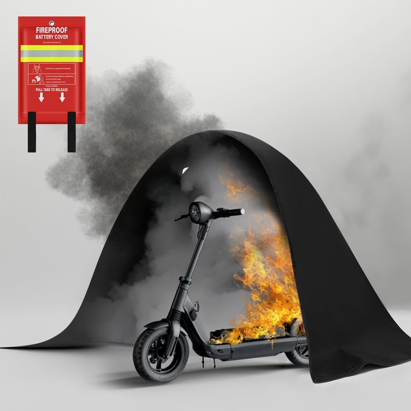 FIREWESS Lipo Battery Fireproof Cover Battery Safe Blanket for Ebike