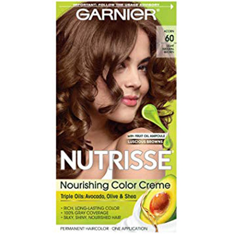 Garnier Nutrisse Nourishing Hair Color Creme, 60 Light Natural Brown
