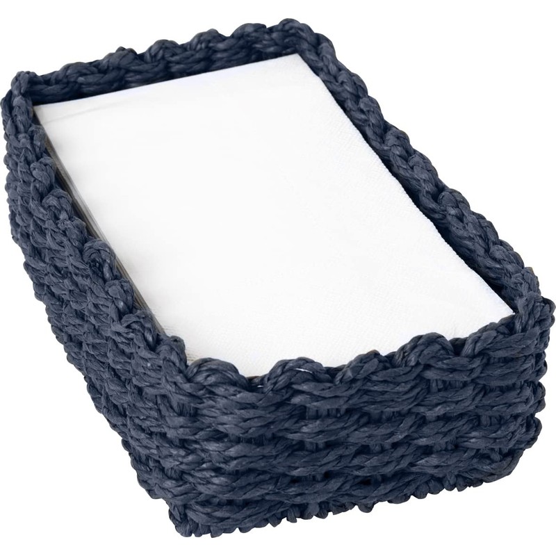 Boston International Woven Basket Napkin Holder Caddy, Guest Towel Size,
