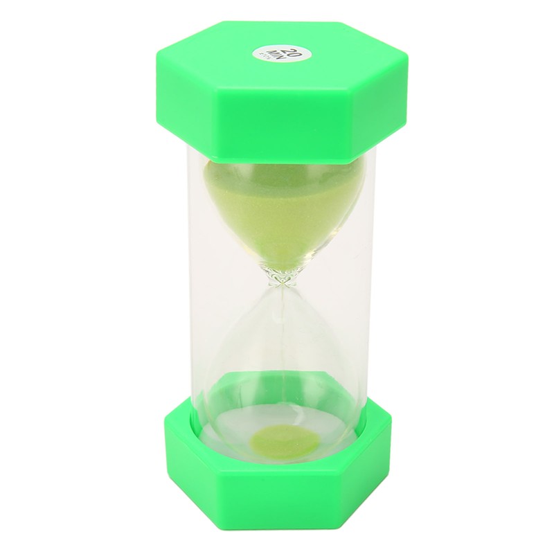 2Pcs Sand Timer 20 Minutes Hexagonal Shape Durable Plastic Widely
