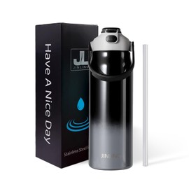JINLING Water Bottle, 6.9 fl oz (1,800 ml), Large Capacity, 0.7 gal (1.8 L), Vacuum Insulated, Cold Insulated, Sports Bottle, Stainless Steel 316, Wide Mouth, Portable, Straw, Suitable for Sports