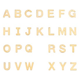 PH PandaHall 52pcs Letter Charms, A-Z Pendent Stainless Steel Letter Pendants Golden Alphabet Charms for Best Friend Couple Bracelet Necklace DIY Valentine's Day Jewelry Gifts