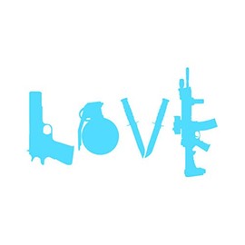 RDW Love Sticker - Decal - Die Cut - Model 1911 m67 Knives ar15 ar-15 ar 15 2a Gun - Light Blue 7.00" x 4.02"