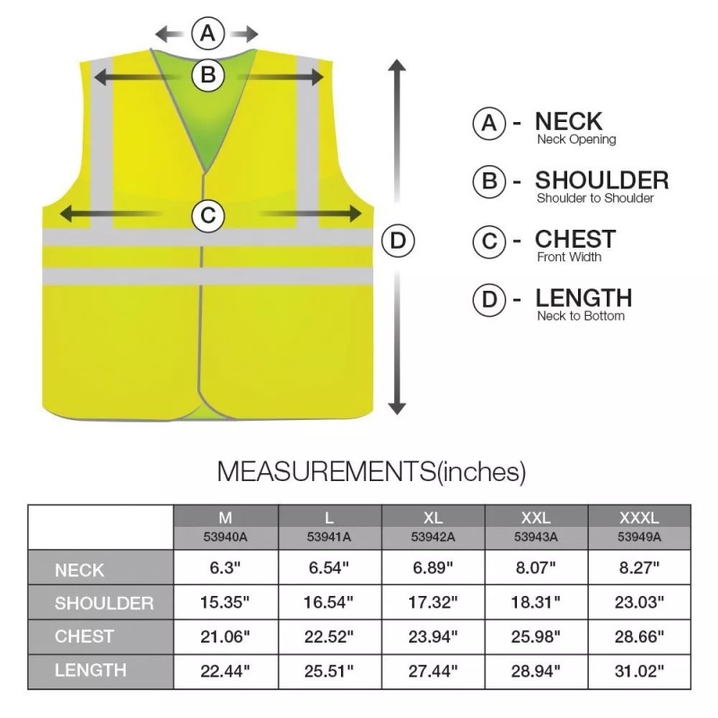NEIKO 2 Pockets Neon Green Safety Vest with Reflective Strips