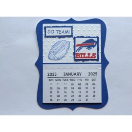 HANDMADE BUFFALO BILLS LOVE FOOTBALL 2025 MINI MAGNETIC CALENDAR MONTHLY TEAR OFF PAGES