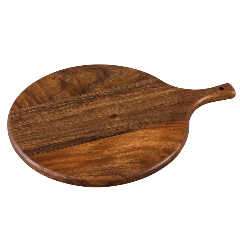 SOFE Walnut Wood Pizza Serving Board, 12" Round Thick Cutting