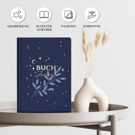 BIROYAL BIROYAL Book Journal: Buchclub Lesetagebuch mit Platz für 52 Bücher - Hardcover DIN A5 für Erwachsene - lesen zubehör, Buch journal, Reading Journal, Lese Gadgets - Booktok, Blätter Schwarz