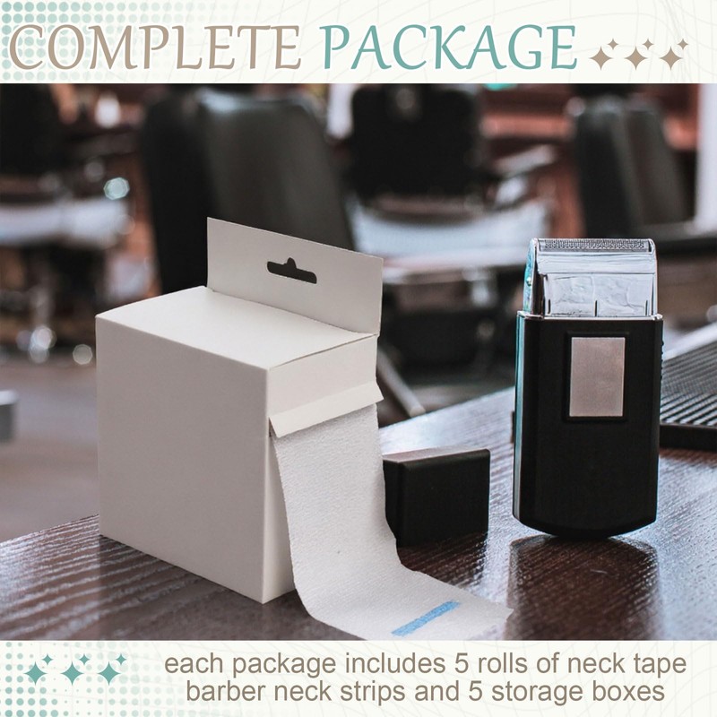 Marspark 5 Rolls Barber Paper Neck Strips with Hanging Dispenser