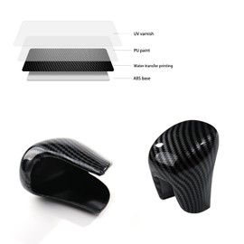 Thenice Gear Shift Knob Cover Automatic Transmission CVT Boots Change Lever Stick Decoration Compatible with Honda Civic 2022-2025, CRV/HR-V 2023-2025, Accord 2018-2025 -Carbon Fiber Grain