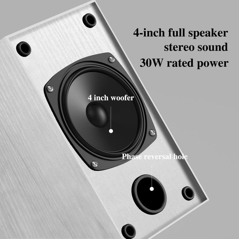 Elimavi 30W X 2 Powered Bookshelf Speakers - 3.5-RCA Input