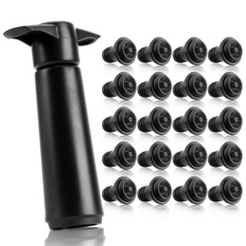 20 tapones de vino con bomba de vacío, conservador de vino, tapón de botella de vacío, tapón de vacío para vino, bomba de vacío para cocina, hogar, bar, oficina, regalos para amantes del vino