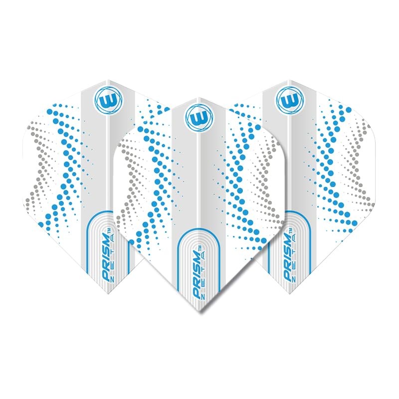 WINMAU Prism Zeta Circles White & Blue Dart Flights -