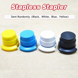 1Pcs Portable Stapleless Stapler, Mini Paper Binding Binder Paperclip 2-5 Sheet Capacity Needleless Staplers for Bills Documents Office Home Kid Safe (Random Color)