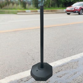 Perfeclan 85cm Traffic Cone Barrier Warning Pile Garage Caution Sign Crowd Control Parking Barrier Street Pole for Construction Roads, Black