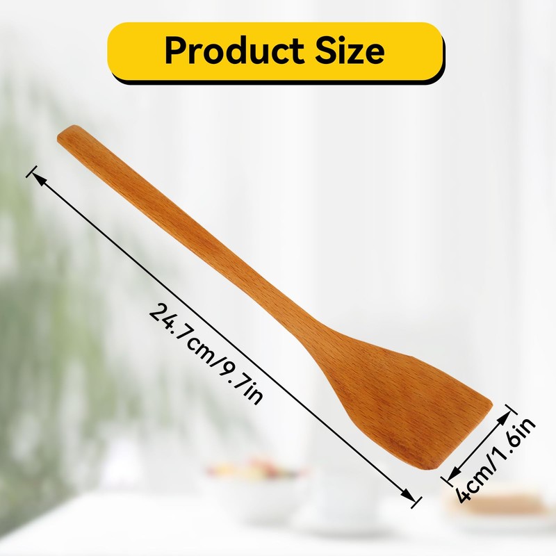 Wooden Cooking Spatulas, Not Sticky Long Handle Spatula Turner Set