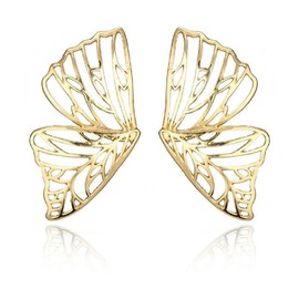 Butterfly Earrings for Women, Butterfly Wing Earrings, Hollow Big Butterfly Dangle Earrings Hypoallergenic, Half Butterfly Wings Drop Earrings, Cute Insect Flying Butterfly Earrings Studs