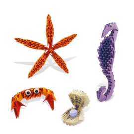 Creagami 3178736 Origami 3D Paper Sculpture Set of 4 Sea Craft Set for Adults and Children from 7 Years, 552 Pieces