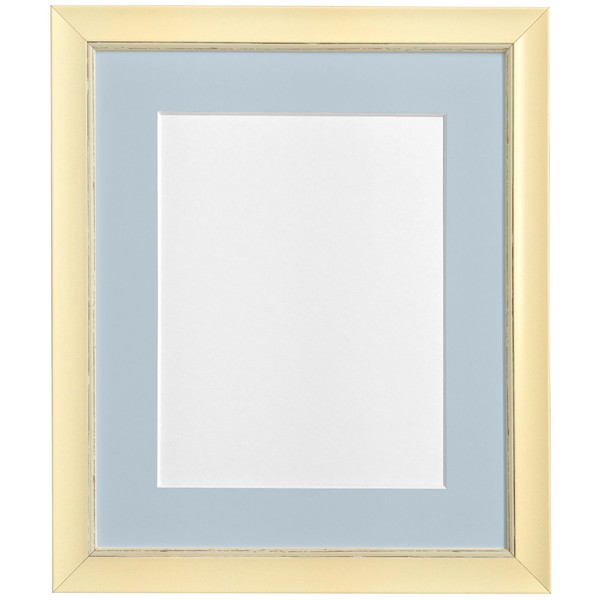 FRAMES BY POST Nordic Distressed Cream Photo Frame with Blue Grey Mount 7"x5" Pic Size 5"x3.5\