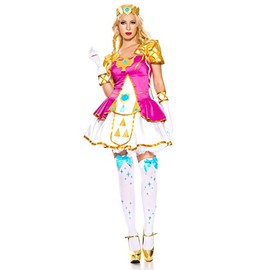 7 PC. Ladies Elf Princess Cosplay Dress Costume Set - X-Large - Pink