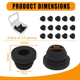LEBOKJ Pack of 15 Rubber Grommet Guides, Pot Carrier Rubbers Motorhome Hob Accessories, Rubber Grommets, Rust Rubber Feet, Rubber Grommets for Pot Supports with 5 mm Rods, Compatible with Dometic