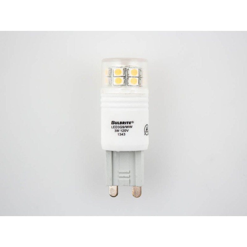 Bulbrite LED3G9/WW 3-Watt LED T4 G9 Bulb, 20W Halogen Equivalent,