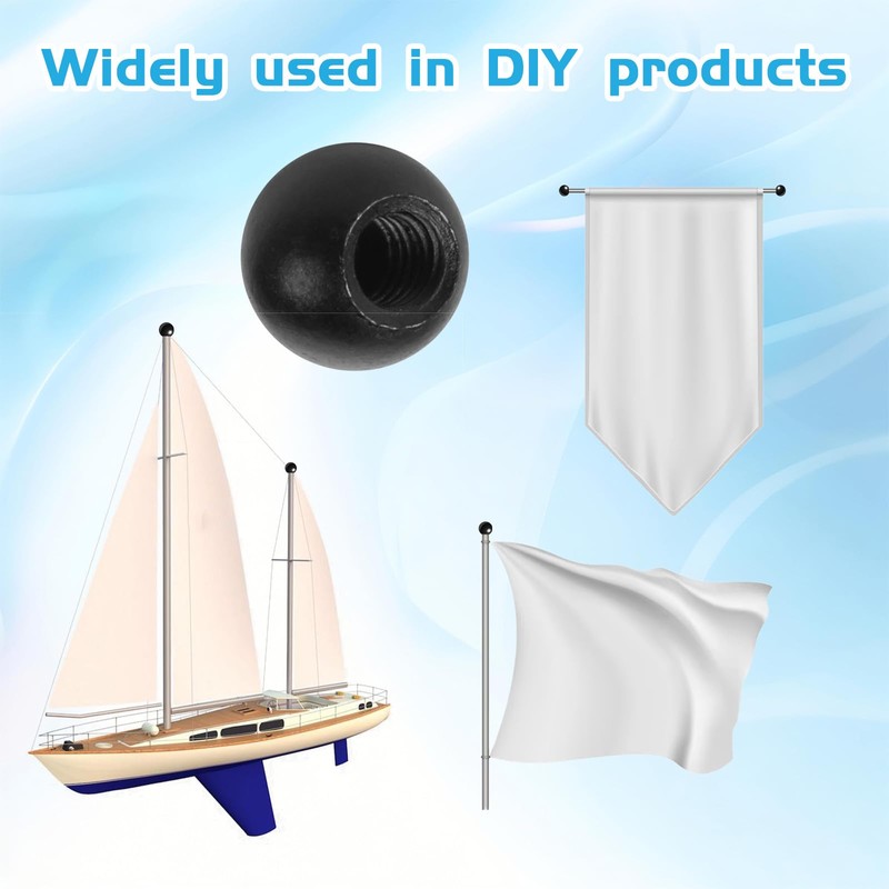 10PCS M4 Lamp Cap Nuts, Black Screw Caps Ball Lamp