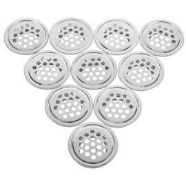 KONTONTY Modern Mesh Vent Covers 10 Pcs Stainless Steel Circular Vents for Cabinets Office Bathroom Ceiling Wall Easy to Install