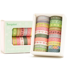 Songdao 20 Rolls Washi Tape Set, Masking Tape, Colourful for Children, Scrapbooking Accessories, Bullet Journals, Craft Planner, Crafts and DIY (Style Five)