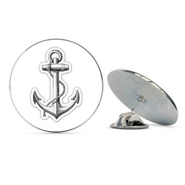 NYC Jewelers Anchor Black Metal 0.75" Lapel Hat Pin Tie Tack Pinback