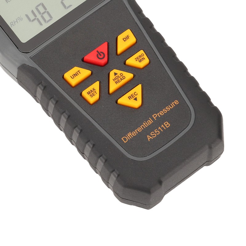Differential Pressure Gauge LED Backlit Display Handheld Digital Gas Pressure