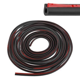 QWORK® 5M Car Door Edge Protector Strip, U-Shaped Door Seal with Sided Tape for SUV, MPV,Sedan Black PVC Trim