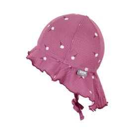 Sterntaler Swimming Hat Flowers with Neck Protection and Tie Band – Girls' Swimming Hat with UV Protection 50+ – UV Swim Cap Children Made of Swimwear Fabric – Peaked Cap for Bathing Fun on Sunny Days – Purple, 51