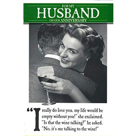 On The Ceiling Wine, Husband Anniversary, Greetings Card, 159x235mm