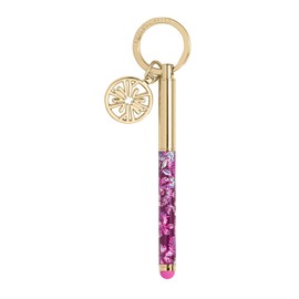 Lilly Pulitzer Keychain Pen with Stylus Tip, Black Ink Ballpoint Pen, Mini Stylus Pen for Tablets Phones and Touch Screens, Amarena Cherry