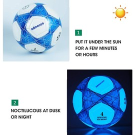 admecoo Light Up Soccer Ball Glow in The Dark Soccer Ball Size 3/4/5 with Needles and Pump Ball for Men Youth and Adult Night Games