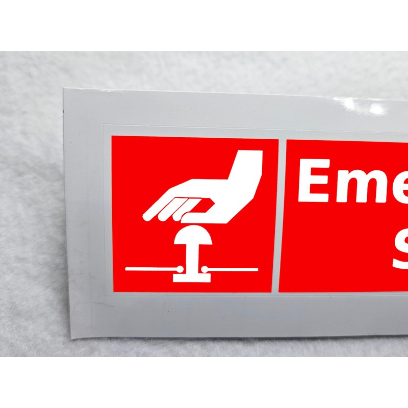 Emergency Stop Sticker Pack of 3 Waterproof Outdoor Vinyl Sticker