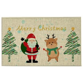 Embhlitfe Christmas Doormat, Christmas Bathroom Mat, Non-Slip, Christmas Welcome Floor Mat, Christmas Rug, Christmas Indoor Doormat for Christmas Decoration, 40 x 60 cm (Multi-Colour)