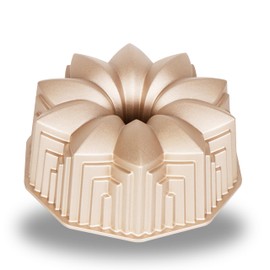 Baker's Secret Nonstick for Fluted Cake Pan, Heavy Duty Die Cast Aluminum Perfect for Fluted Cake, Pan Aluminum, 2 Layers Non-stick Coating For Easy Release - Cast Aluminum Collection (Deco)