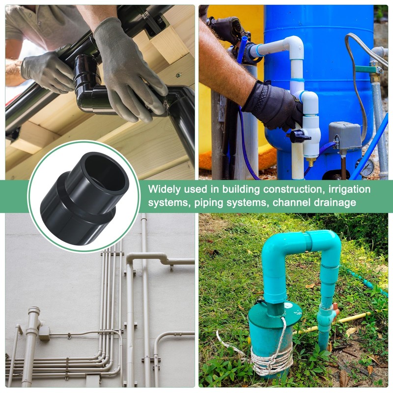 M METERXITY 4-Pack UPVC Reducer Pipe Fitting, DN40x32 Reducing Coupling