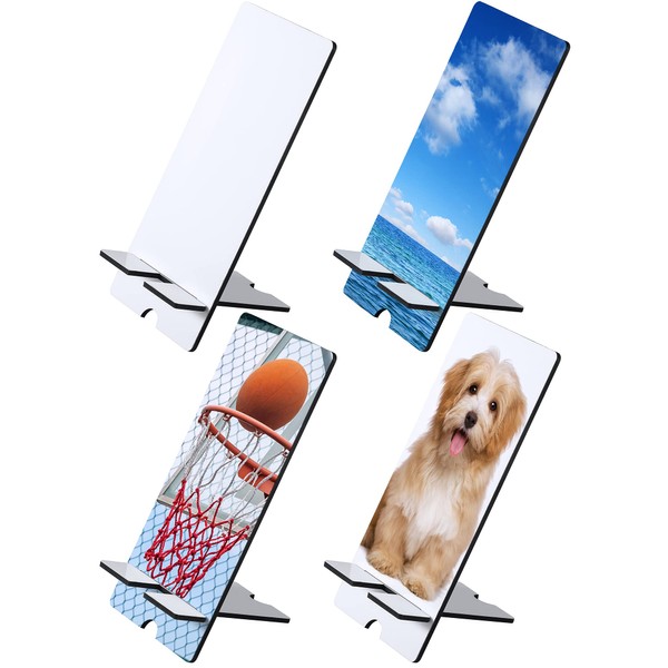 Frienda 4 Pieces Sublimation Blank Cell Phone Stand Holder Sublimation Phone Holders Sublimation Desktop Phone Holder for Home Office