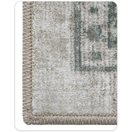 Color&Geometry Retro Luxury Thin Runner Rug TPE Non Slip Backing Dirt Trapper, 24"x72", Low Profile Hallway Runner, Runners for Hallways, Easy Clean, Green (Fold)